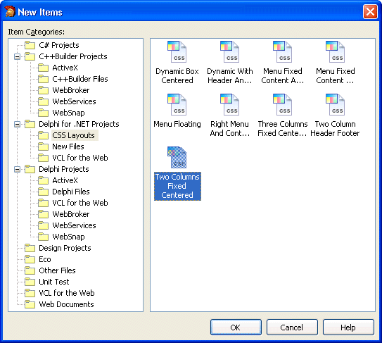 Object Repository � CSS Layouts